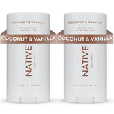 Native Deodorant Contains Naturally Derived Ingredients, 72 Hour Odor Control | Deodorant for Women and Men, Aluminum Free with Baking Soda, Coconut Oil and Shea Butter | Coconut & Vanilla, 2-Pack